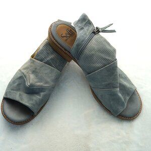 Söfft Blue Leather Peep Toe Slingback Sandals 9M